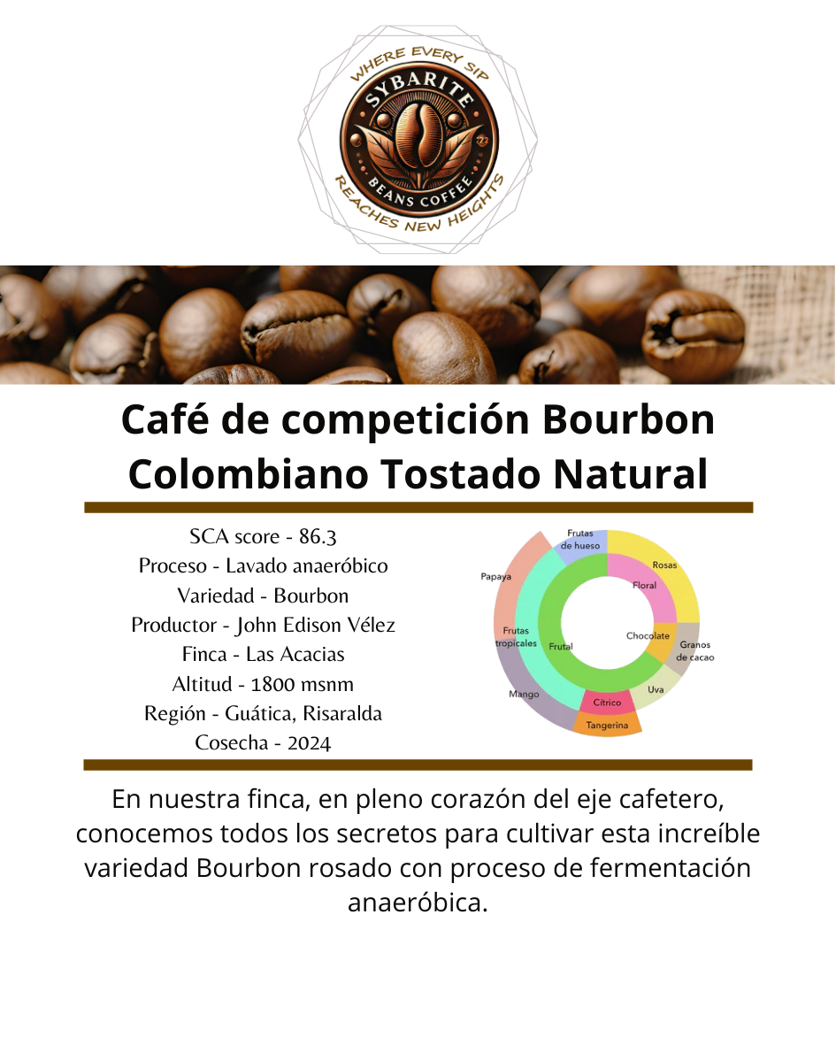 Café de competición Bourbon Colombiano Tostado Natural